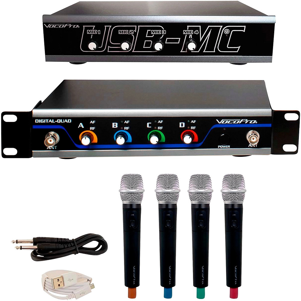 VocoPro 4 Channel Wireless MicrophoneUSB Interface Package Set A
