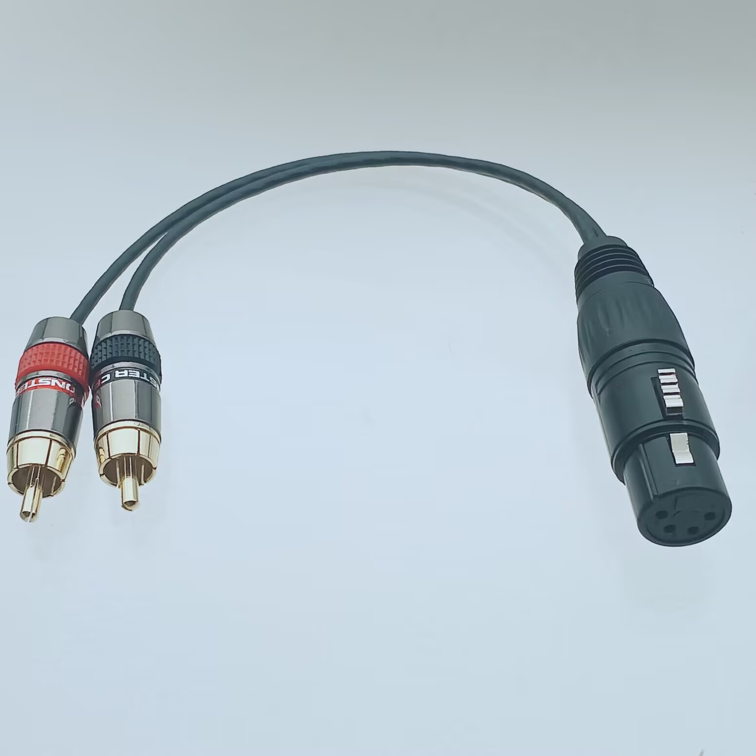 XLR 4Pin Female to 2x RCA phono Male Splitter Audio Y Balanced 8″ L-2B2AT Cable