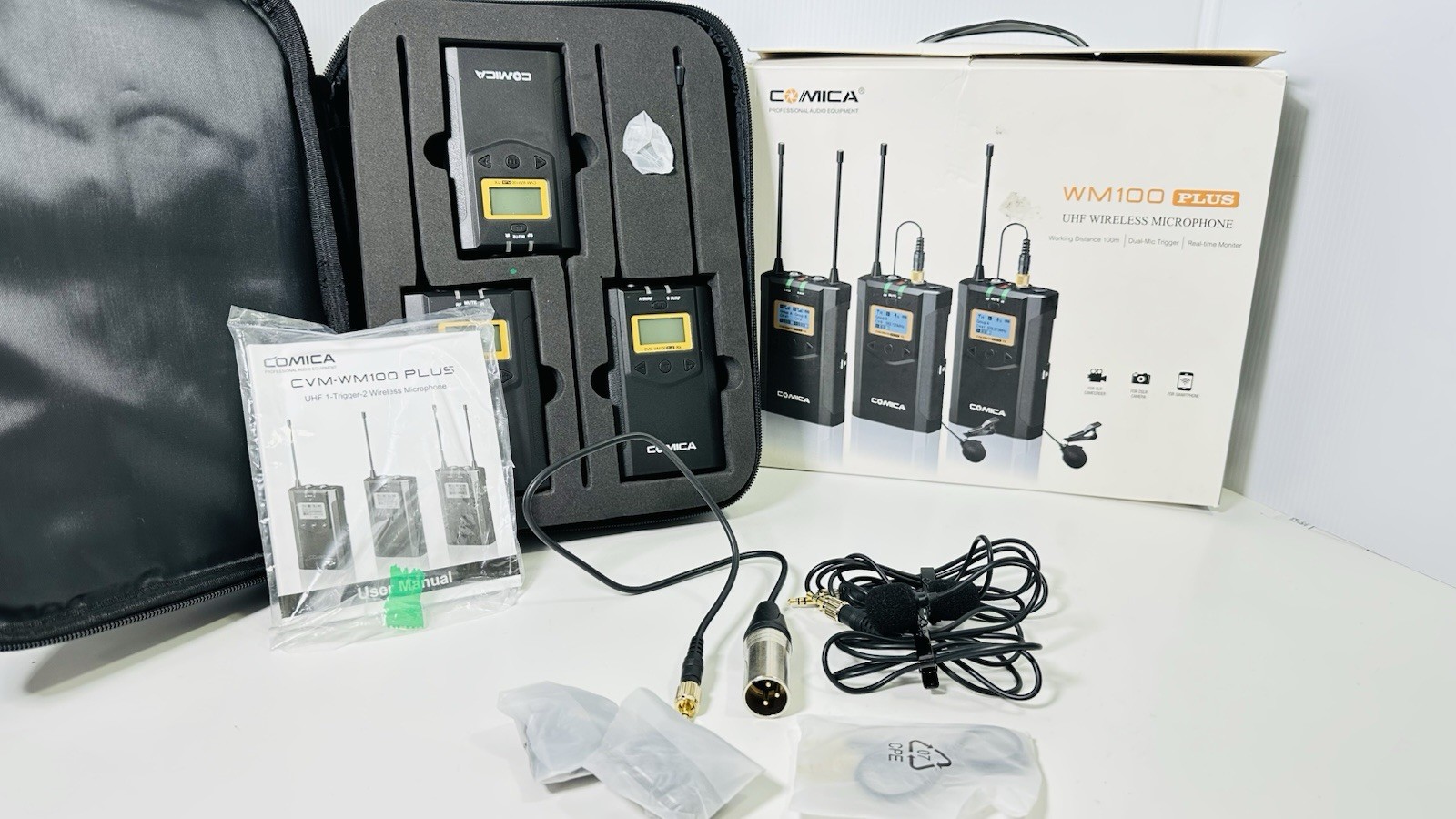 Comica WM100 Plus (A) Wireless Lavalier Mic UHF Microphone Set for Phone/Camera