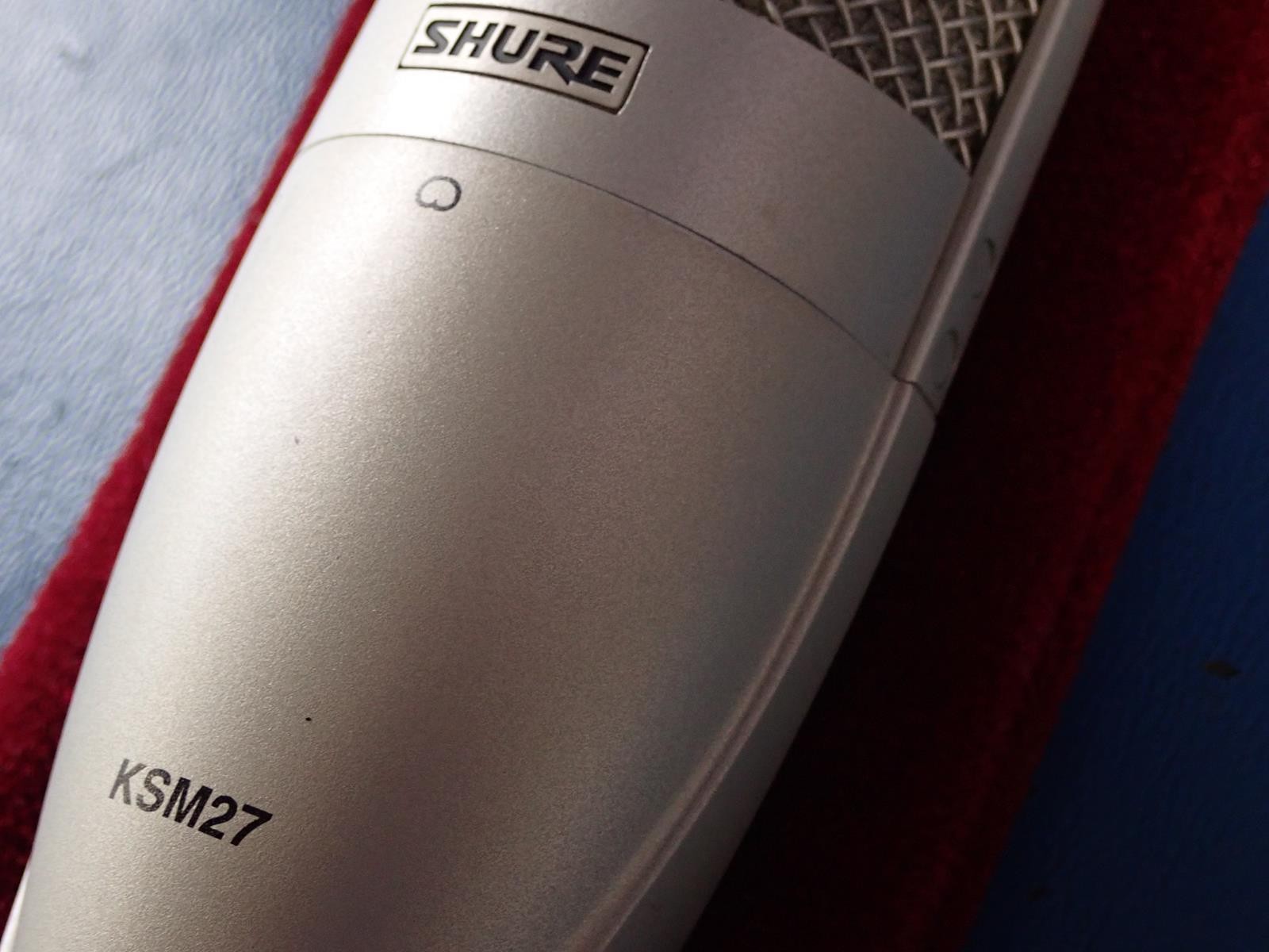 SHURE KSM27 Cardoid Microphone w/ Rubber Isolated Shock Mount ASM27 & XLR Cable