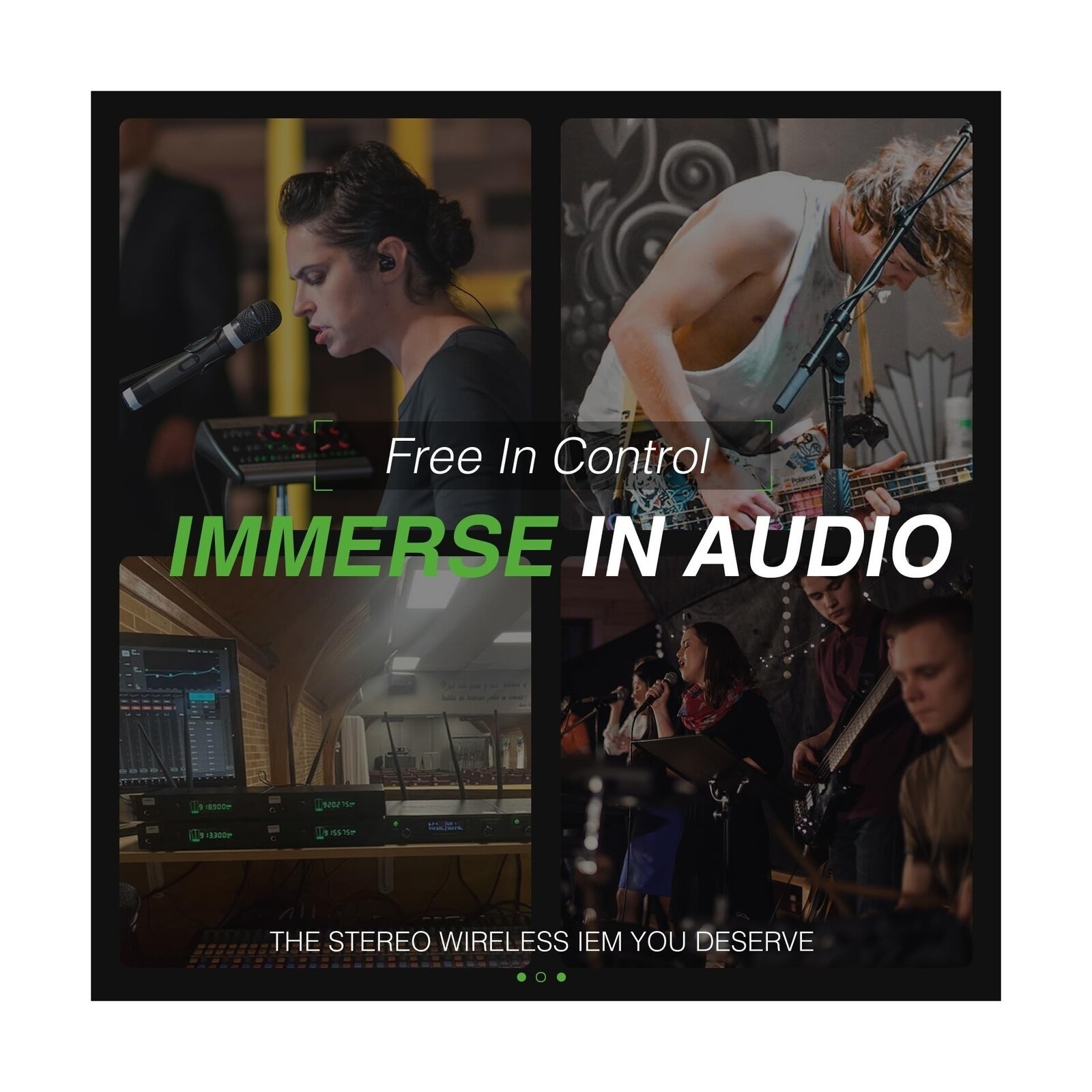 Phenyx Pro UHF Stereo Wireless in Ear Monitor System, Wireless IEM, 900MHz Ba…
