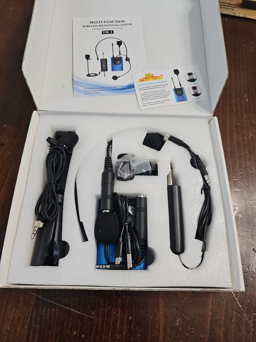 Wireless Microphone System Headset/Stand/Lavalier Mic with Rechargeable Bodyp…