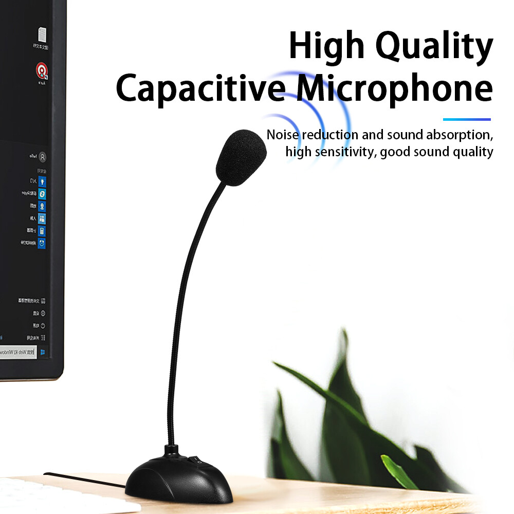 Desktop Mini Condenser Microphone Computer Mic Recording F/ Laptop PC 3.5mm