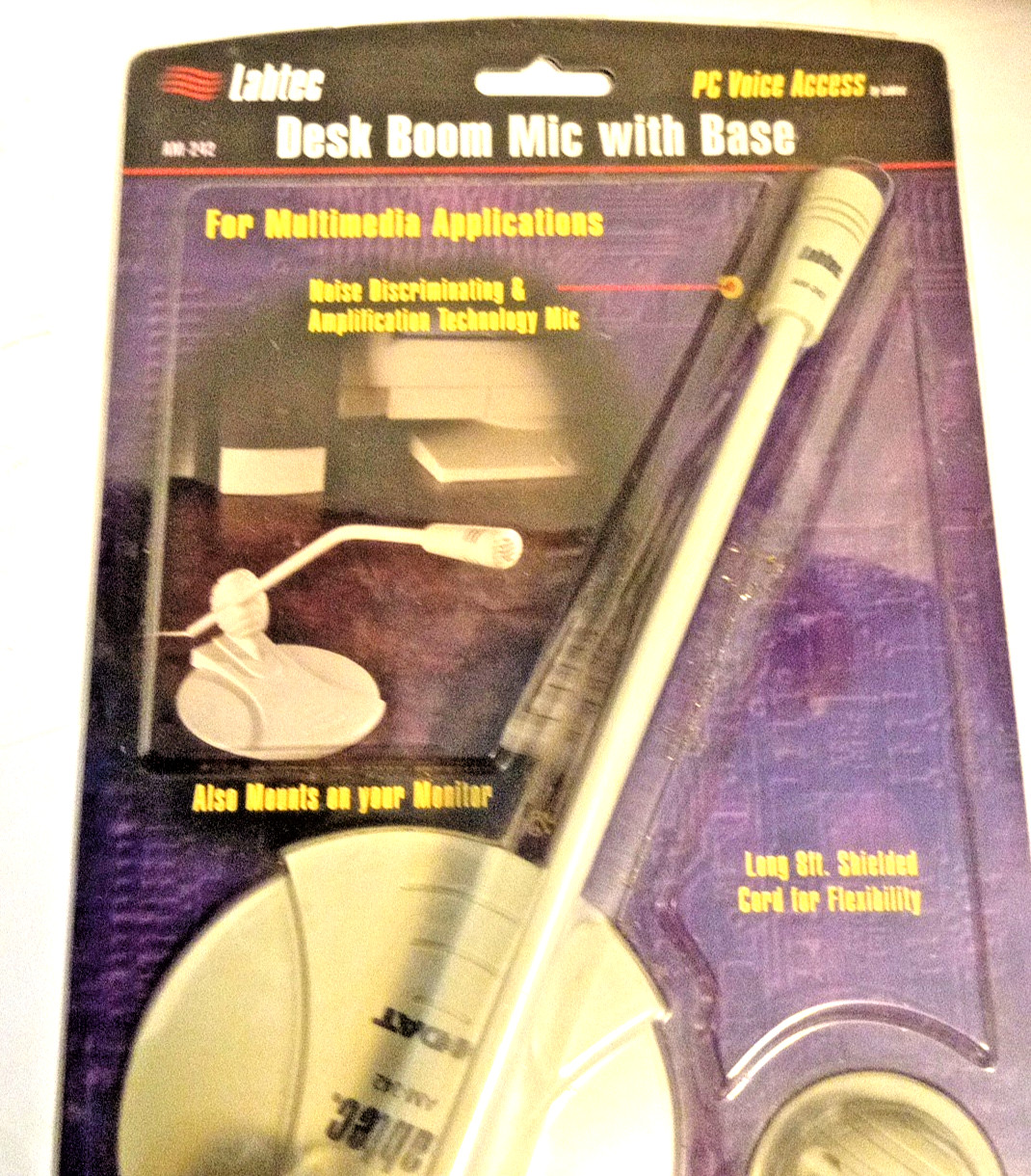 Labtec AM-242 Cable Consumer Microphone Desk Boom Mic w/ Base NCAT New N Package