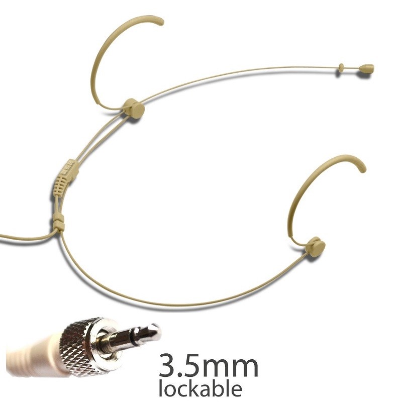 Professional Beige Headset Microphone For Sennheiser Wireless 3.5mm Male Screw