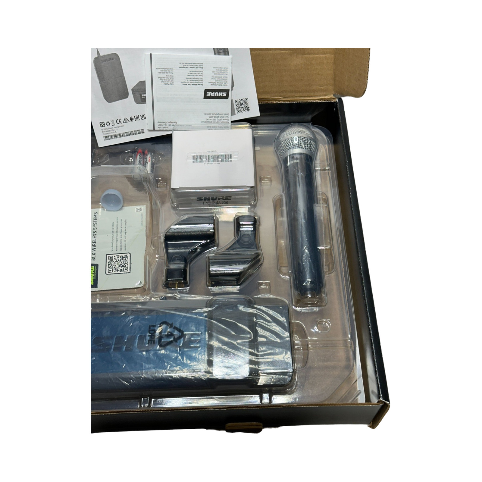 Shure BLX288/PG58 Dual Channel Wireless Handheld Microphone System J11 Band OEM
