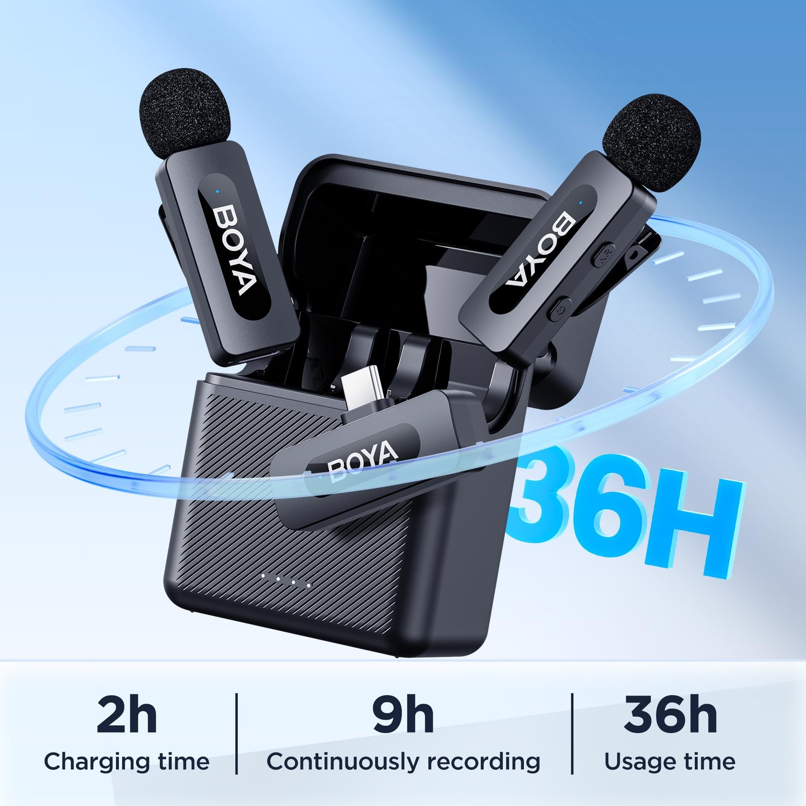 BOYA BY-V30 Wireless Lavalier Microphone,USB Type-C Mini Laple Mics for iPhon…