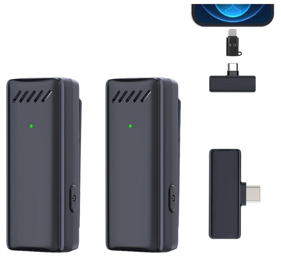 Wireless Lavalier Microphone,Lavalier Microphone for iPhone Android,2 Pack