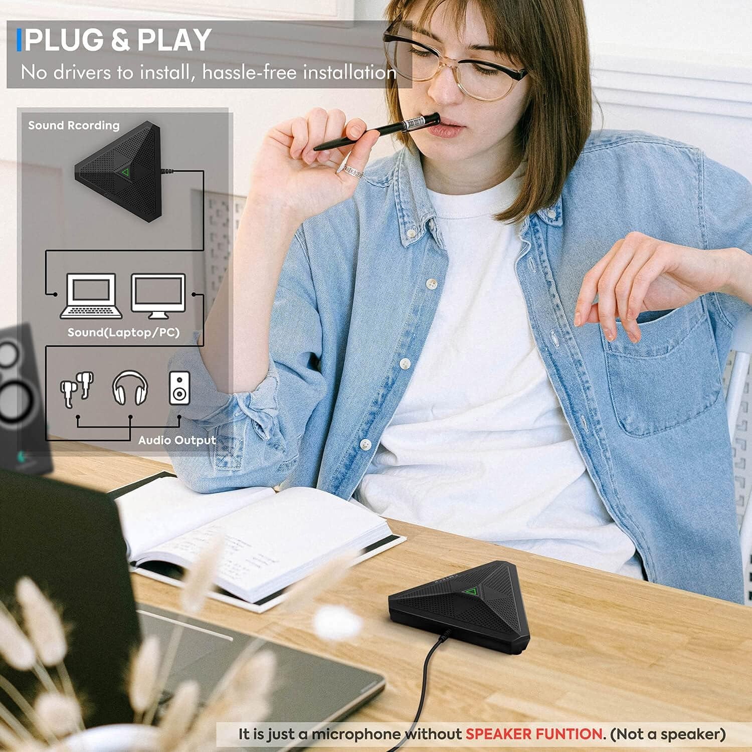 “Microfono USB de conferencia omnidireccional para PC compatible Mac Windows “