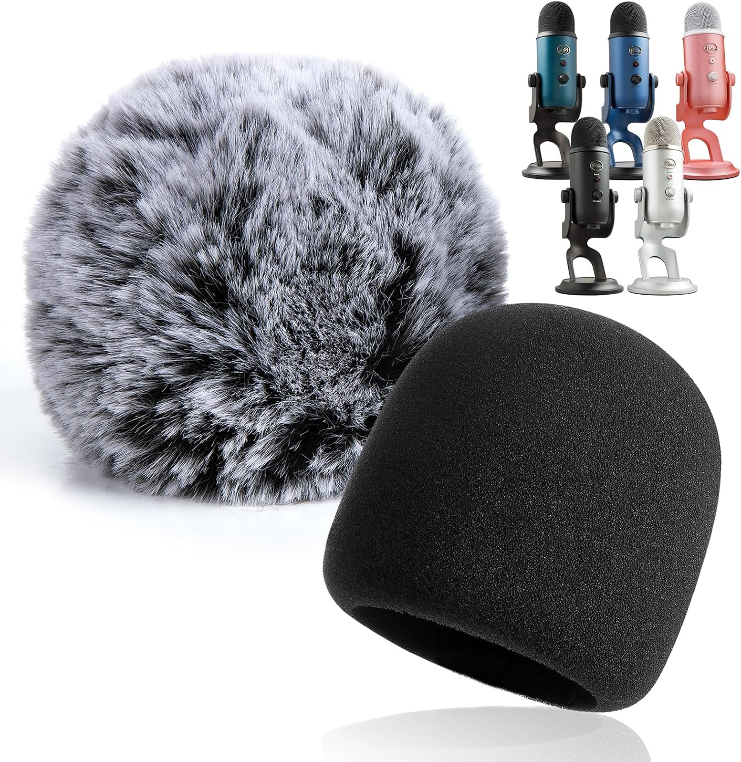 2PCS Blue Yeti Pop Filter for Blue Yeti Microphone, Yeti Foam Windscreen with De