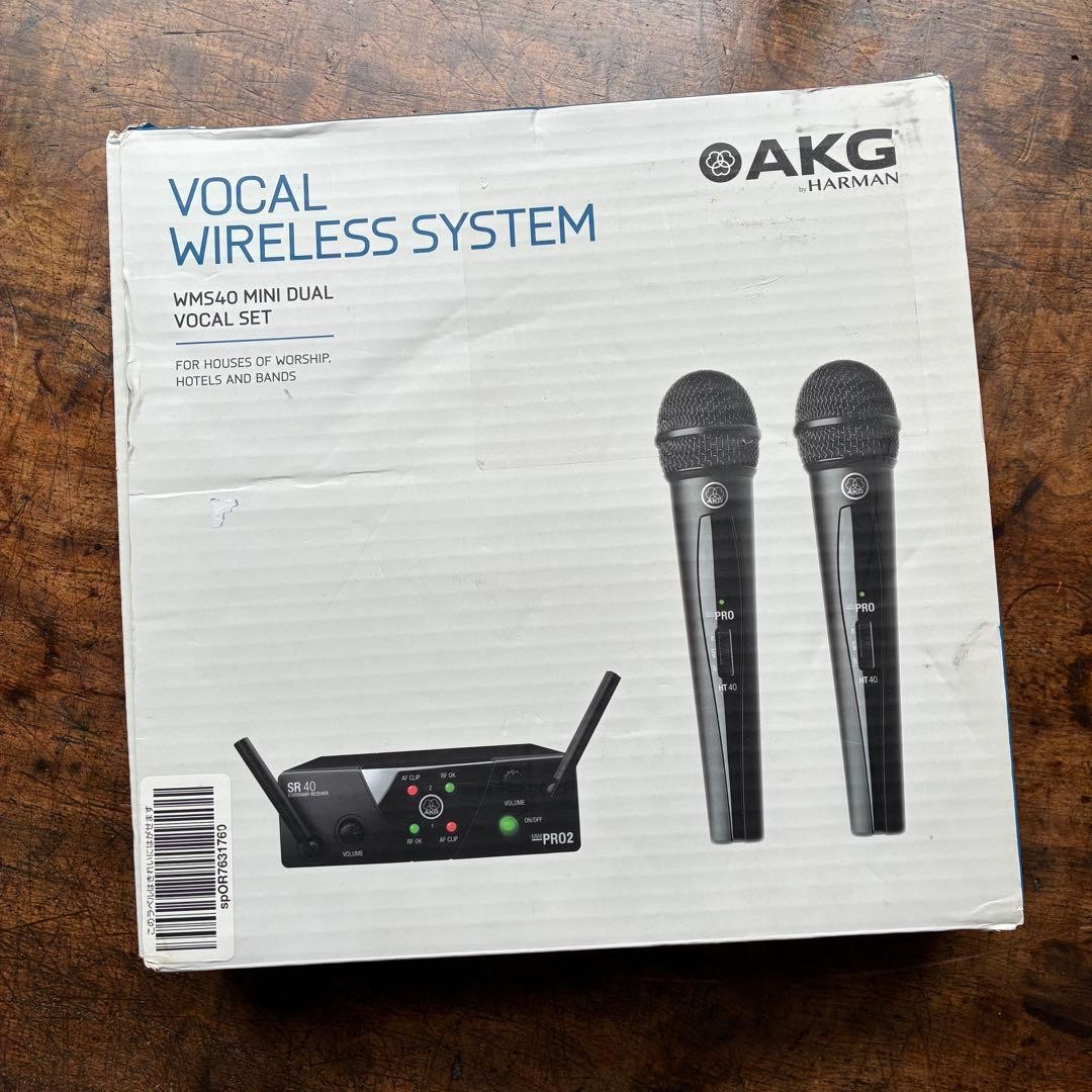 AKG WMS40 MINI Dual Vocal Wireless Microphone Set Used Good Condition Battery P