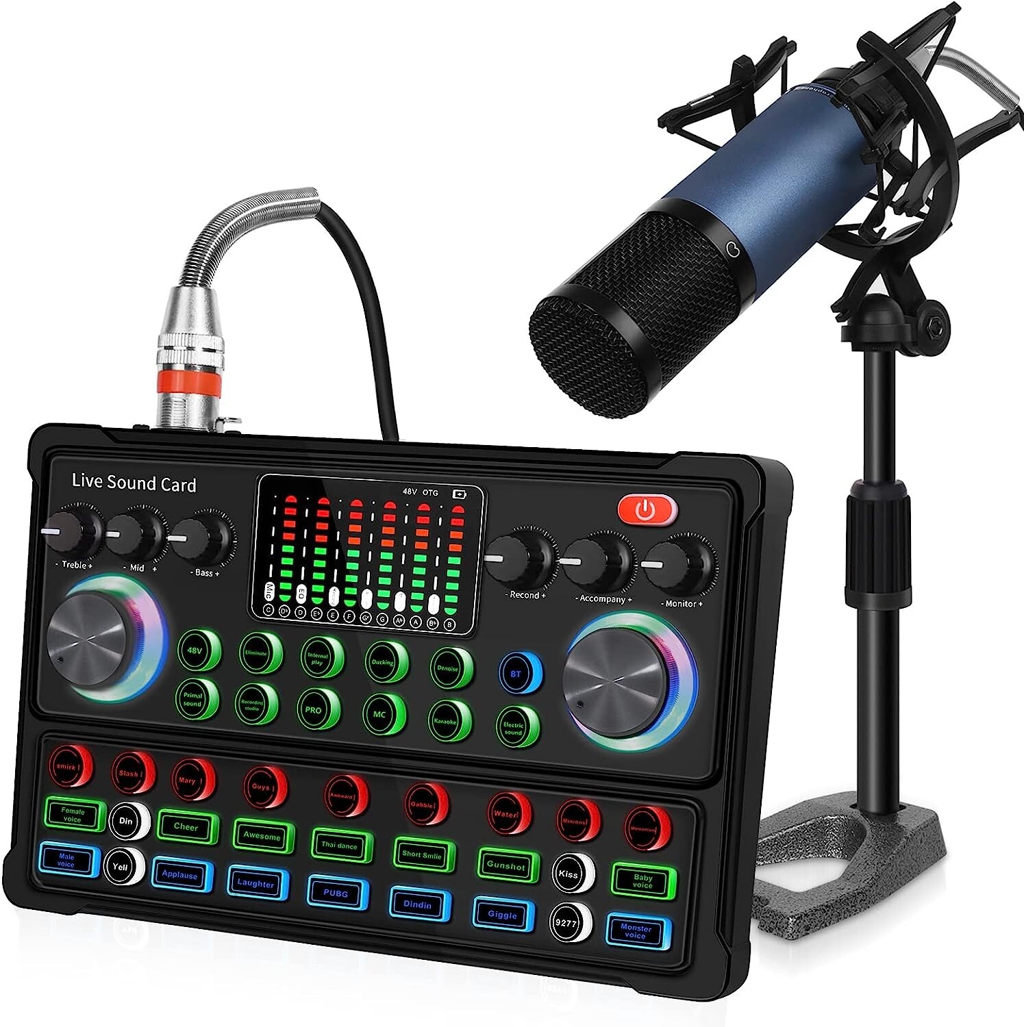 Podcast Equipment Bundle, SINWE  Audio Interface, And Large Diaphragm Microphone