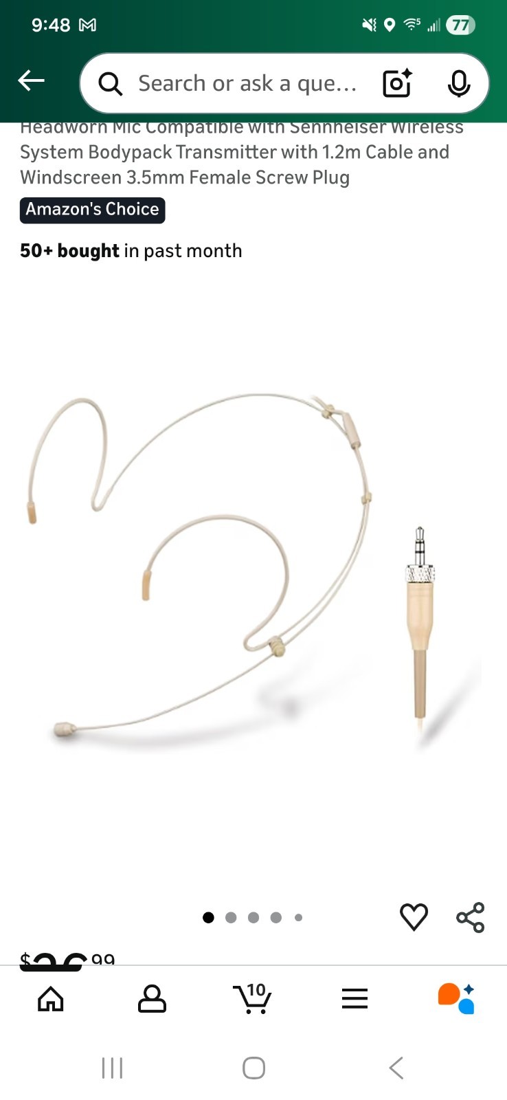 Sujeetec SJ-1710 F/B Microphone Headset Headworn Earset Over Ear Hanging Mic