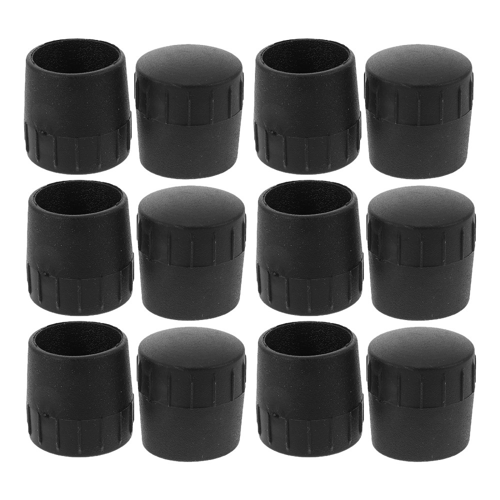 12Pcs Durable Mic Stand Foot Pads Rubber Sleeves with Shock Absorption Black