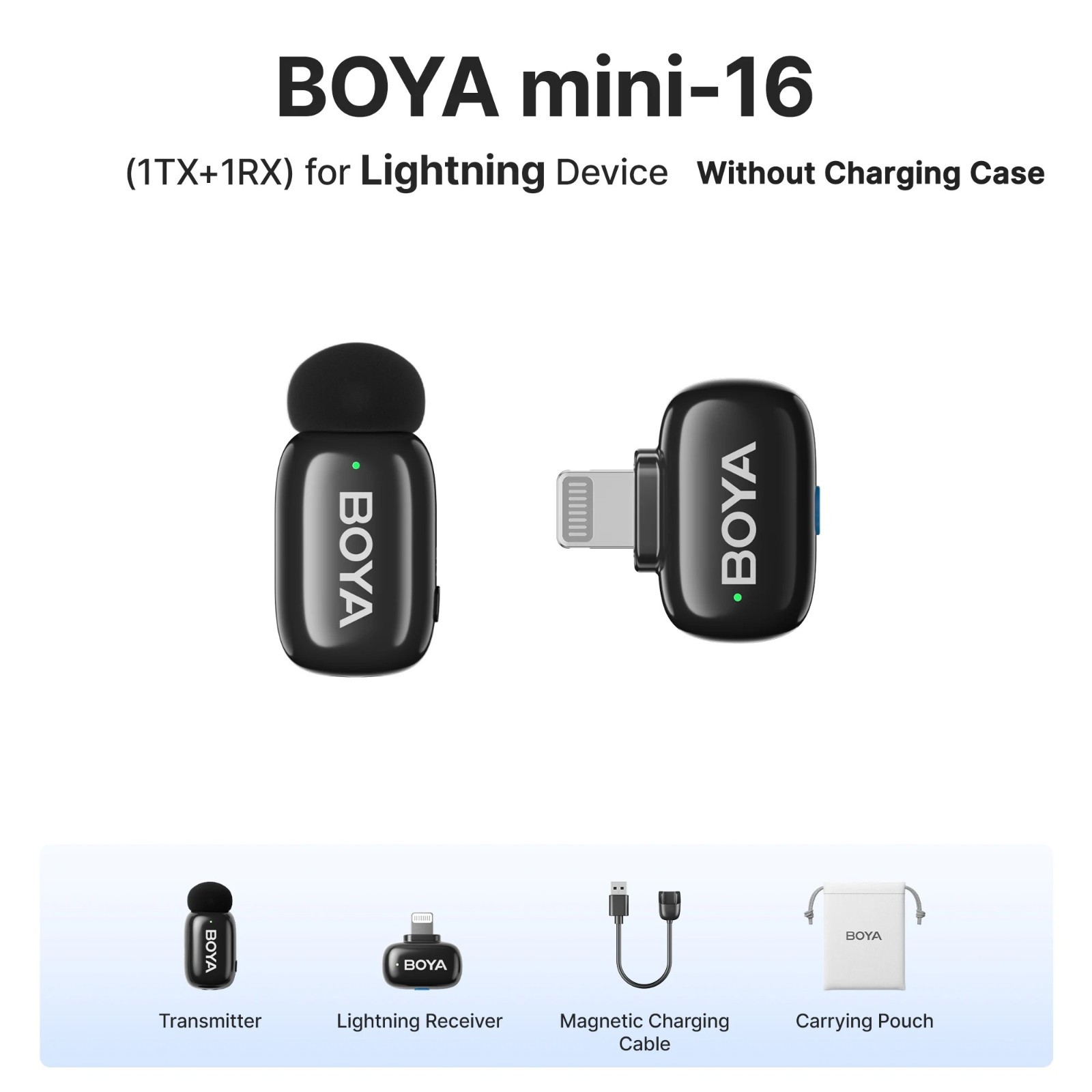 BOYA Mini Wireless Lavalier Microphone iPhone Android Type C Vlog Mic