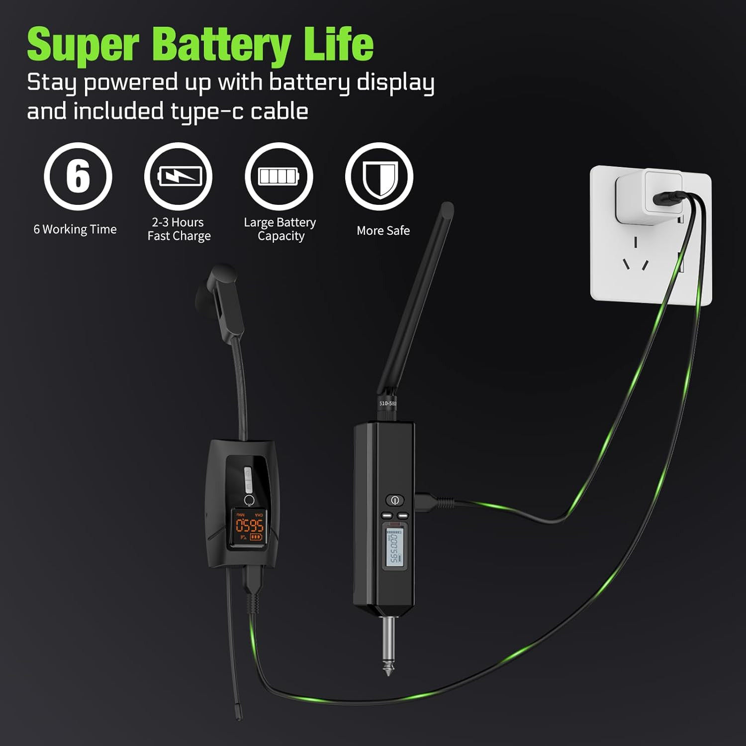 UHF Wireless Violin Cello Microphone System Violin Pickup Clip-On Instrument Mic