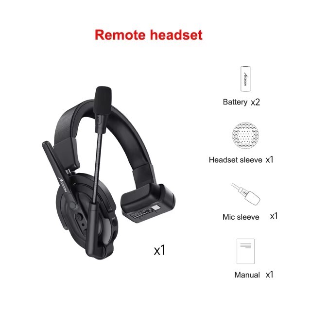Accsoon Como 1312ft 1.9GHz Full-Duplex Wireless Intercom System Remote Headset