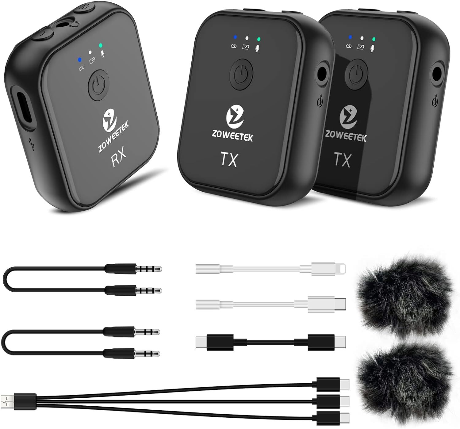 ZOWEETEK Wireless Lavalier Lapel Microphone Mic Dual Channel *2481A0E