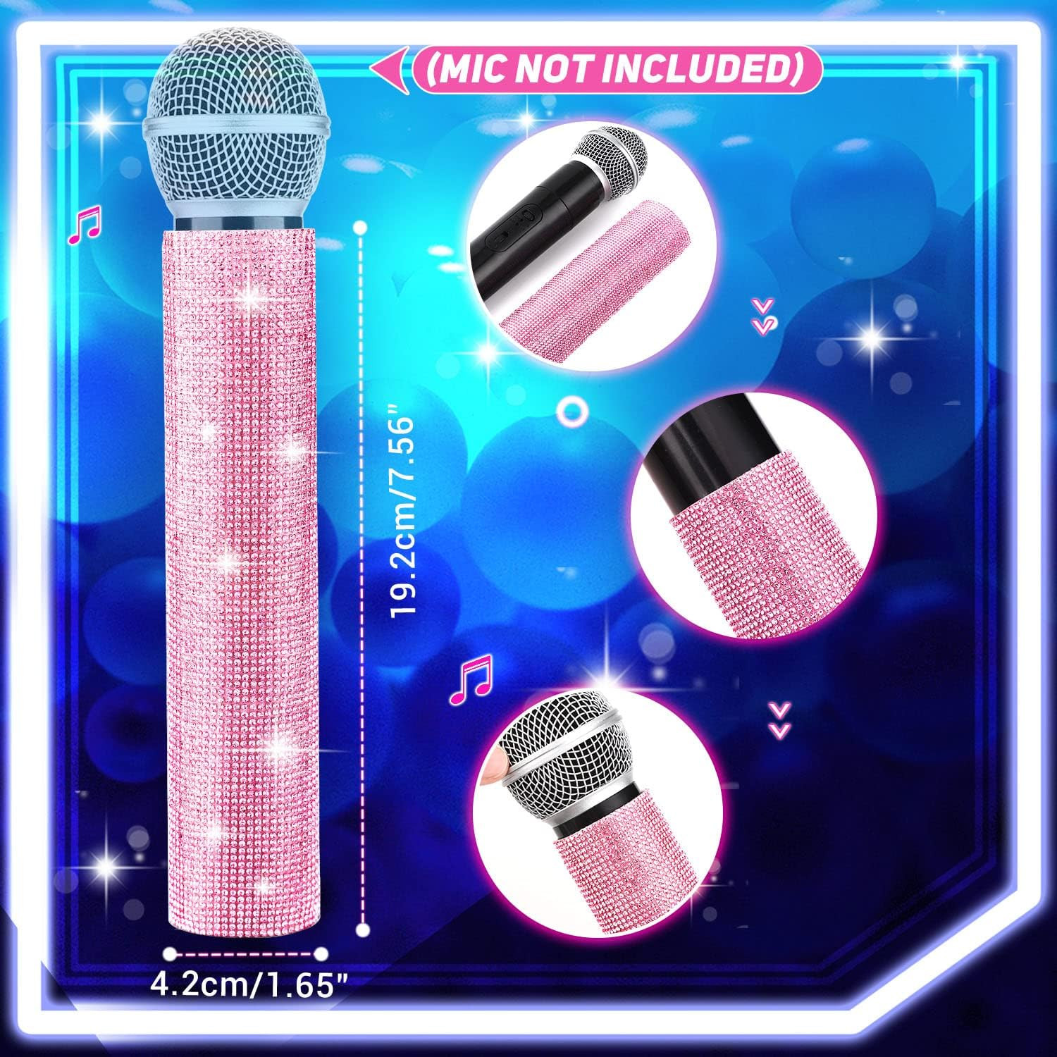 MIC NOT Include Pink Microphone Decorative Sleeve, Wireless Microphone