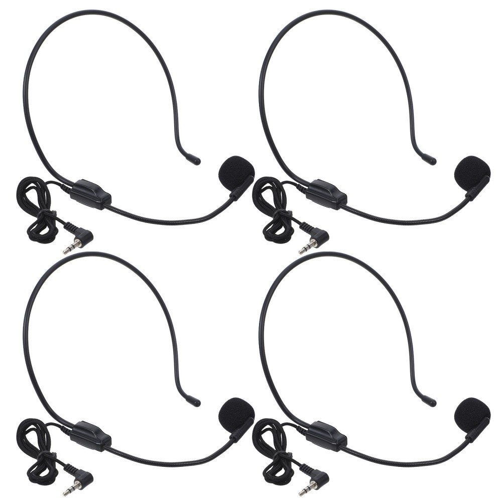 4pcs Wired Headset Microphone: Open Ear Clip Headphones – Over Ear Condenser