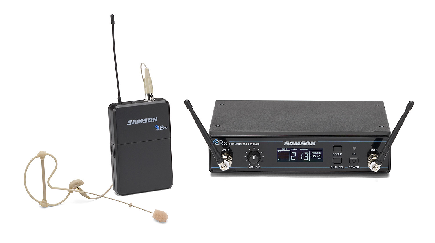 NEW Samson Concert 99 UHF Earset Wireless System Mic Channel D Band