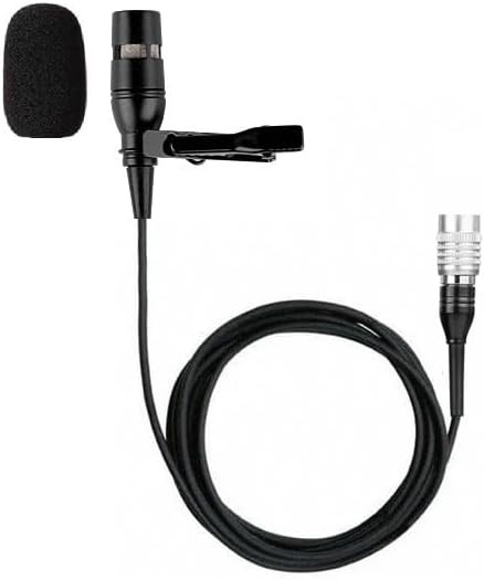 Black Lavalier Microphone For Audio Technica Wireless System With Hirose 4 Pin