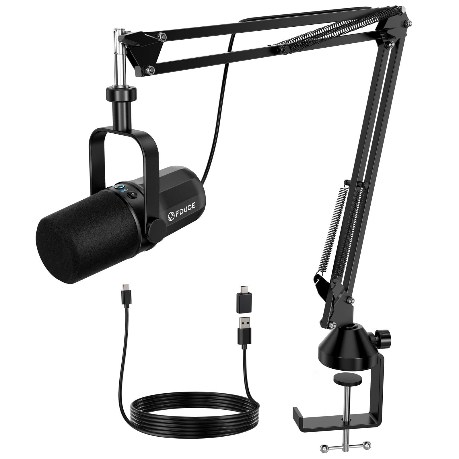 FDUCE Dynamic Microphone, XLR/USB Podcast Recording PC Microphone for Vocal V…