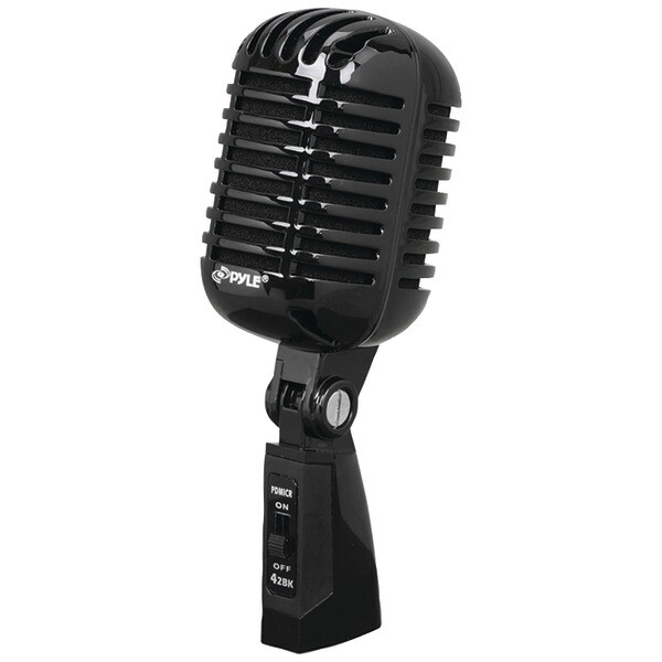 Pyle PDMICR42BK Classic Retro Vintage Style Dynamic Vocal Microphone with Cable