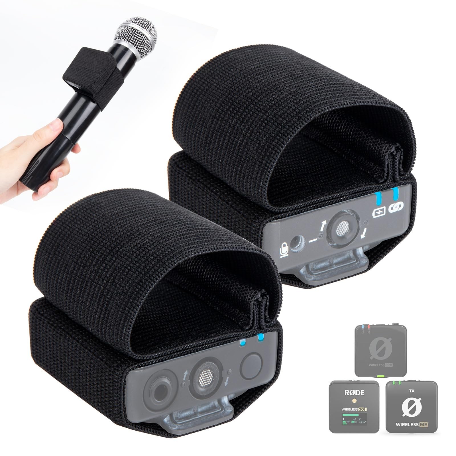 Hand Microphone Elastic Sleeve for Rode Wireless Go 2, /ME – 2 Pack for Speec…