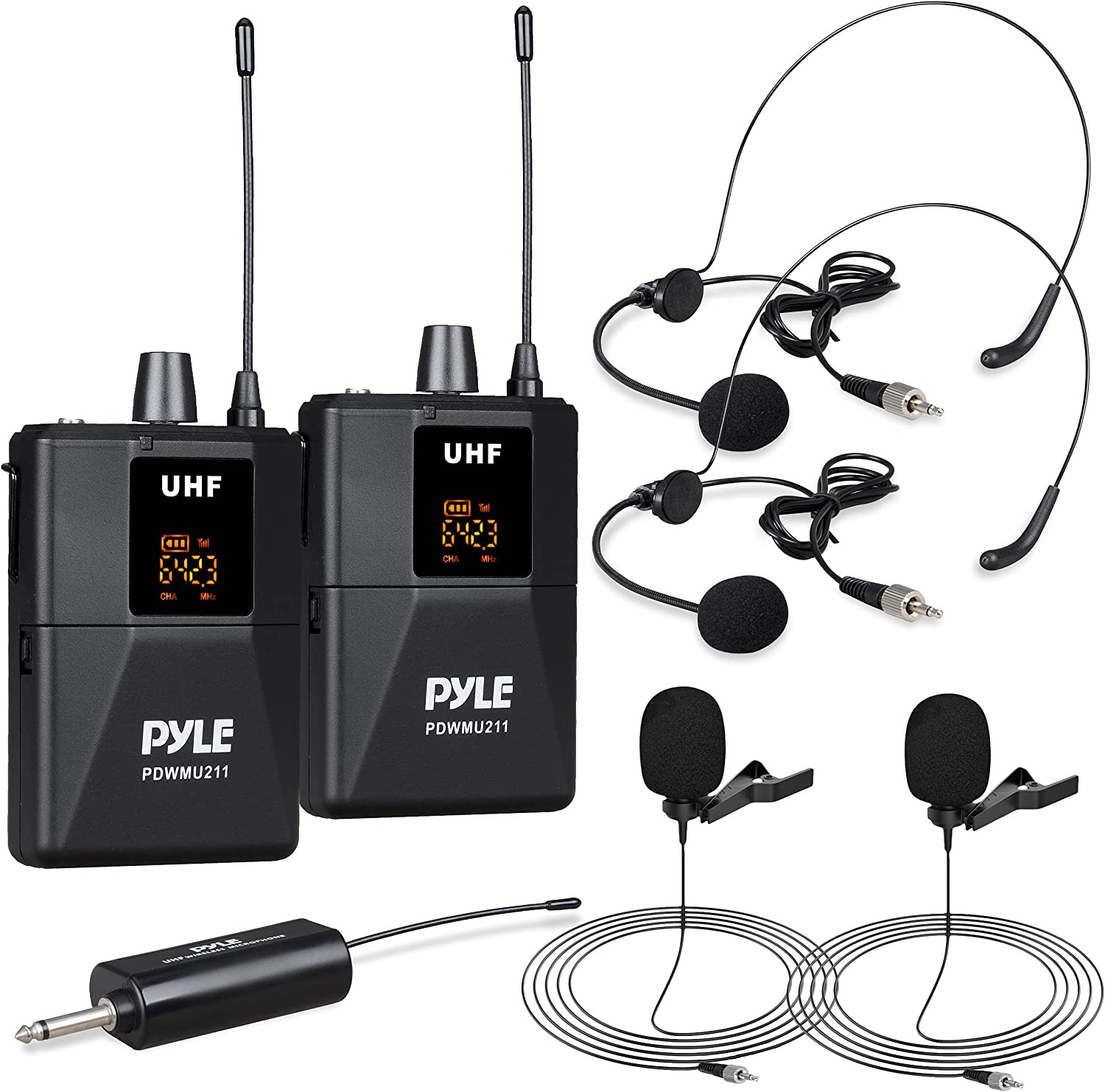 Dual UHF Microphone System – Professional Cordless Microphone Wireless Mic Kit