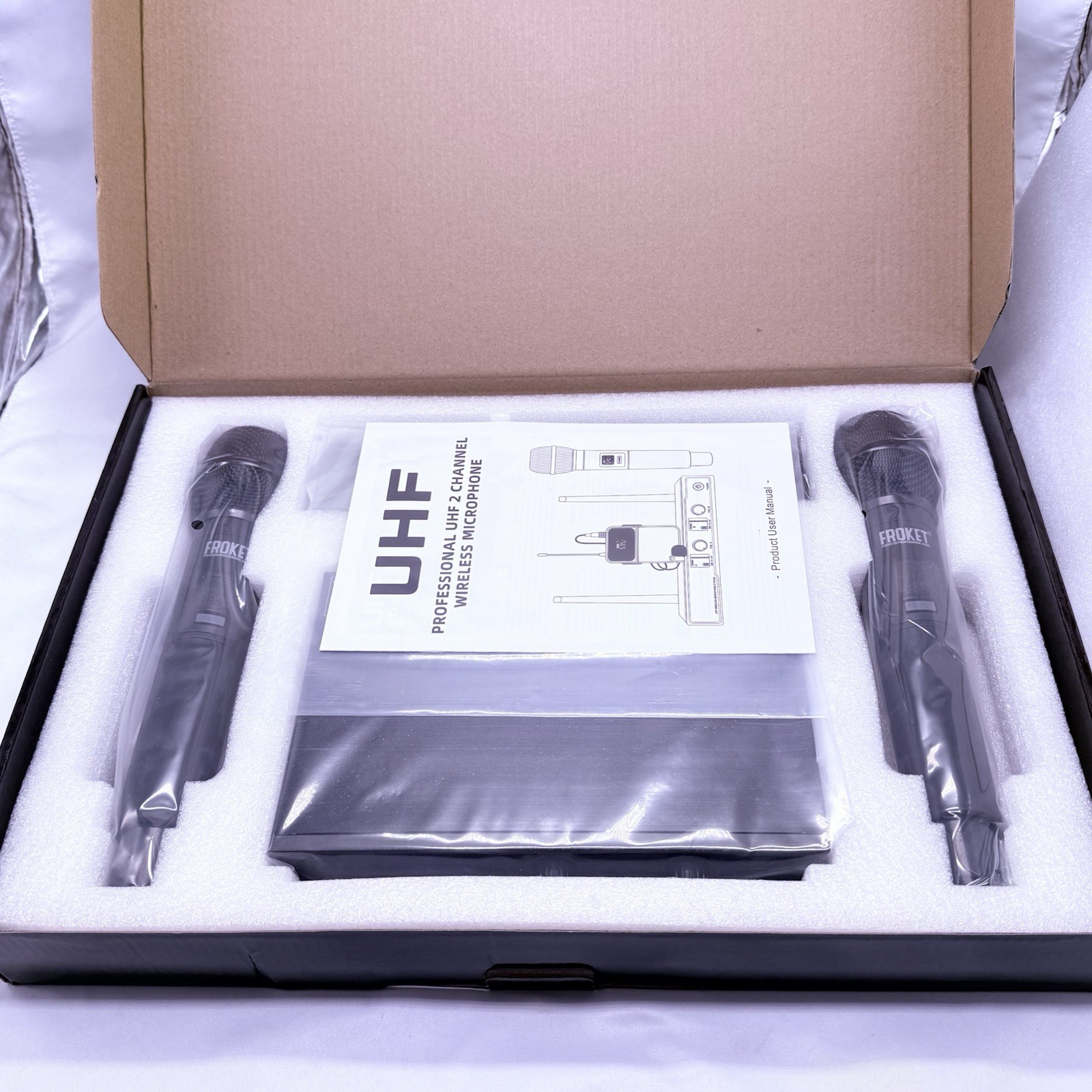 Froket FU-2002 Wireless Mic Combo Pack – 2 Handheld Mics – UHF System