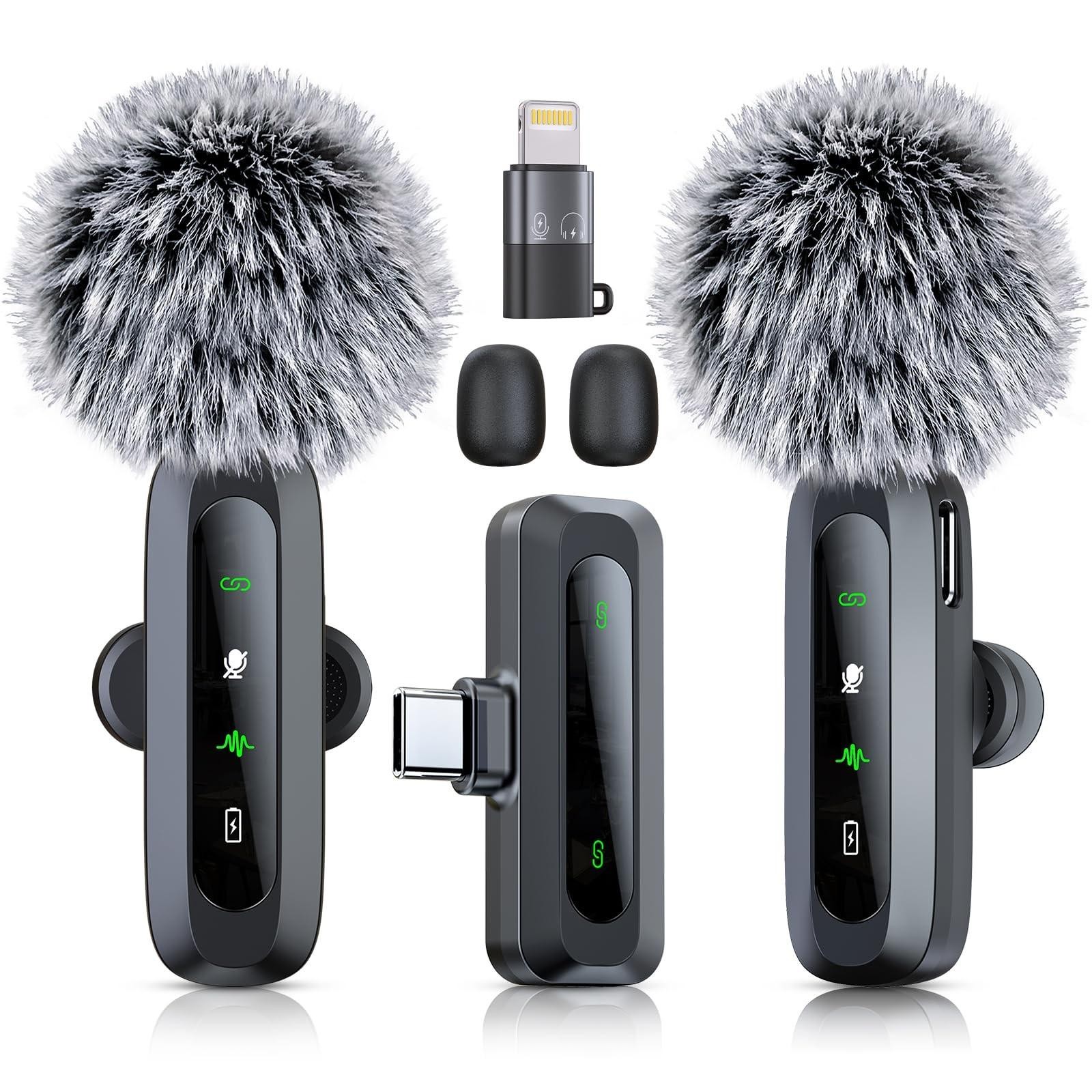 Wireless Microphone Mini Mic for Iphone/android Phone, LED Display Lavalier