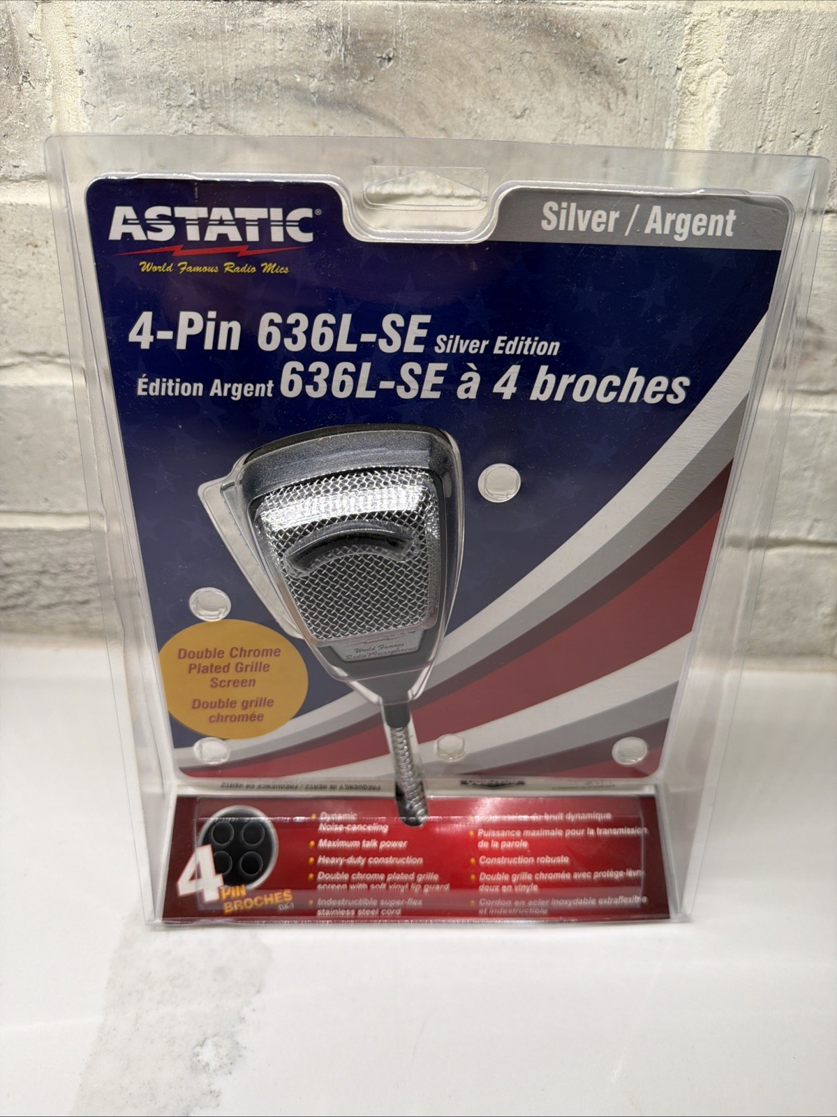 ASTATIC Silver Edition CB Ham Radio Microphone 636L-SE 4-pin mic NEW