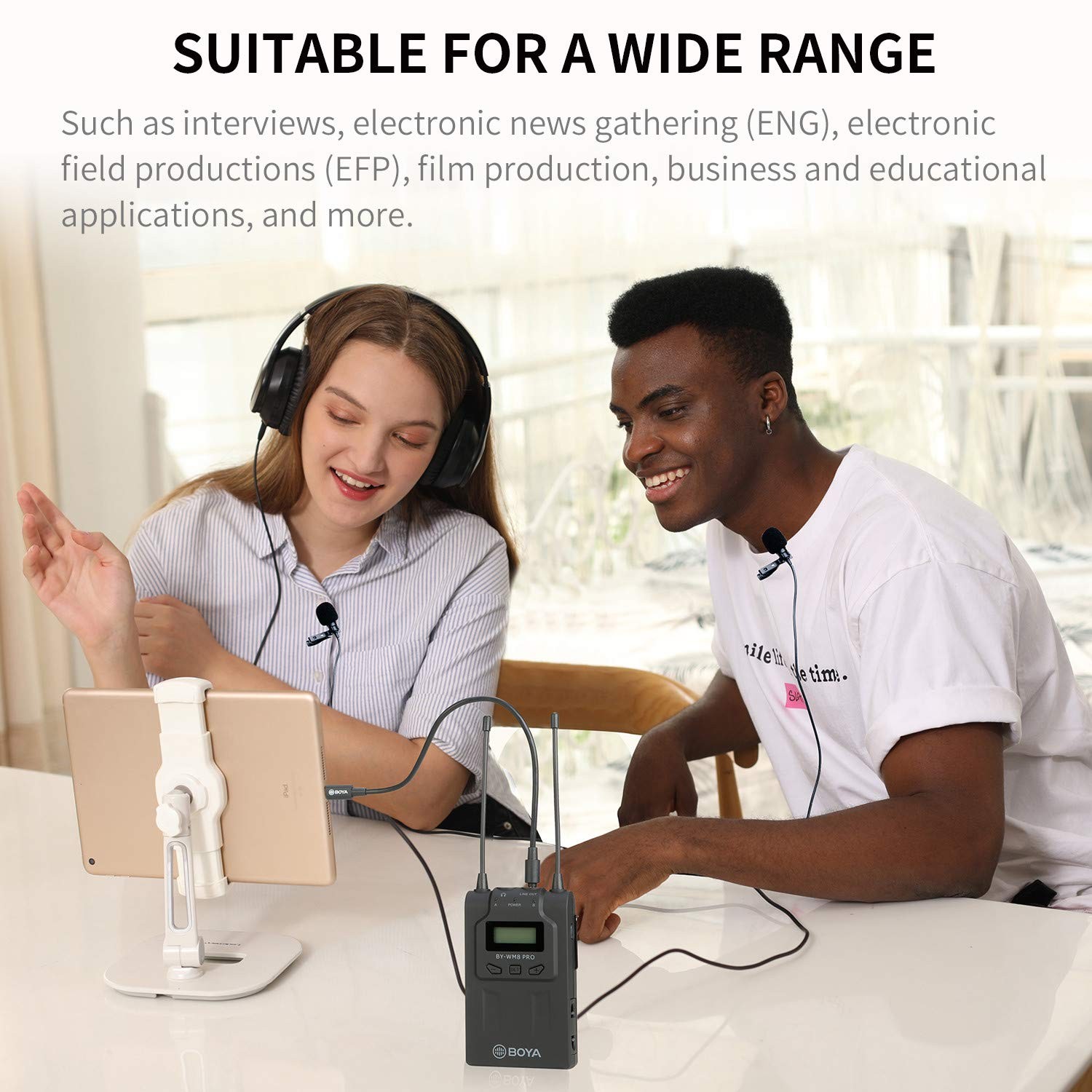 BOYA Dual Wireless Lavalier Microphone Smartphone, Dual-Channel K2 With CIP2