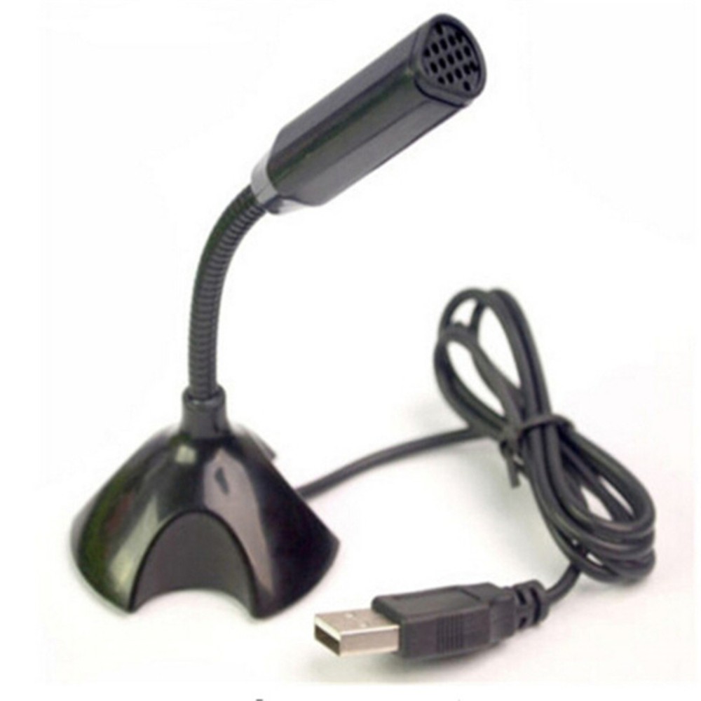 USB Microphone 1 Unit Reusable Black for Long Distance Computer Voice Recording