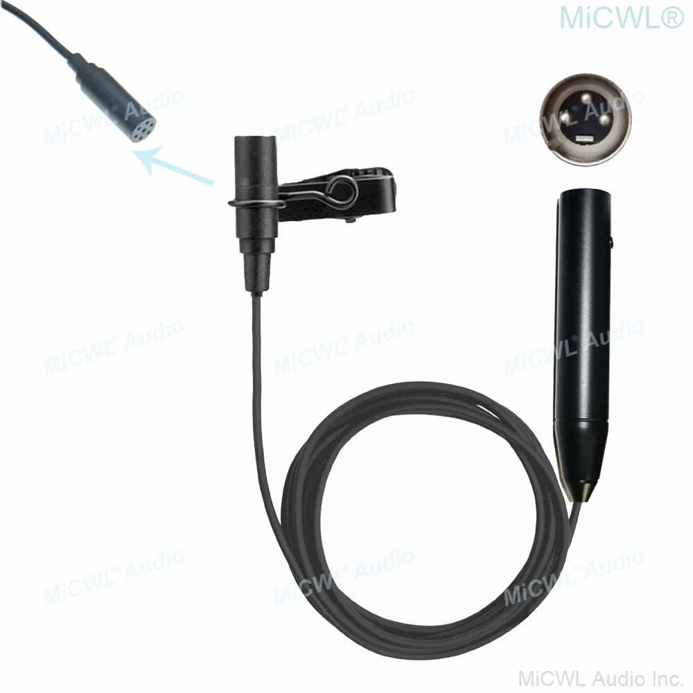 48V Phantom Power XLR 3Pin Microphone Tie Clip Lavalier Lapel Omnidirectional