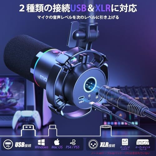 MAONO Gaming Microphone USB XLR Connection Dynamic Microphone Dedicated