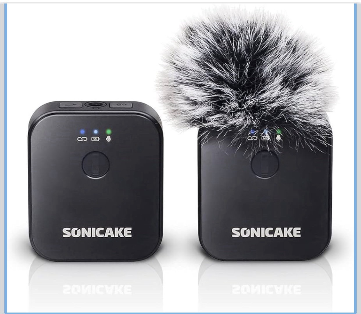 SONICAKE 2.4GHz Wireless Lavalier Mic: 164ft Range, 10H Battery for iPhone/DSLR