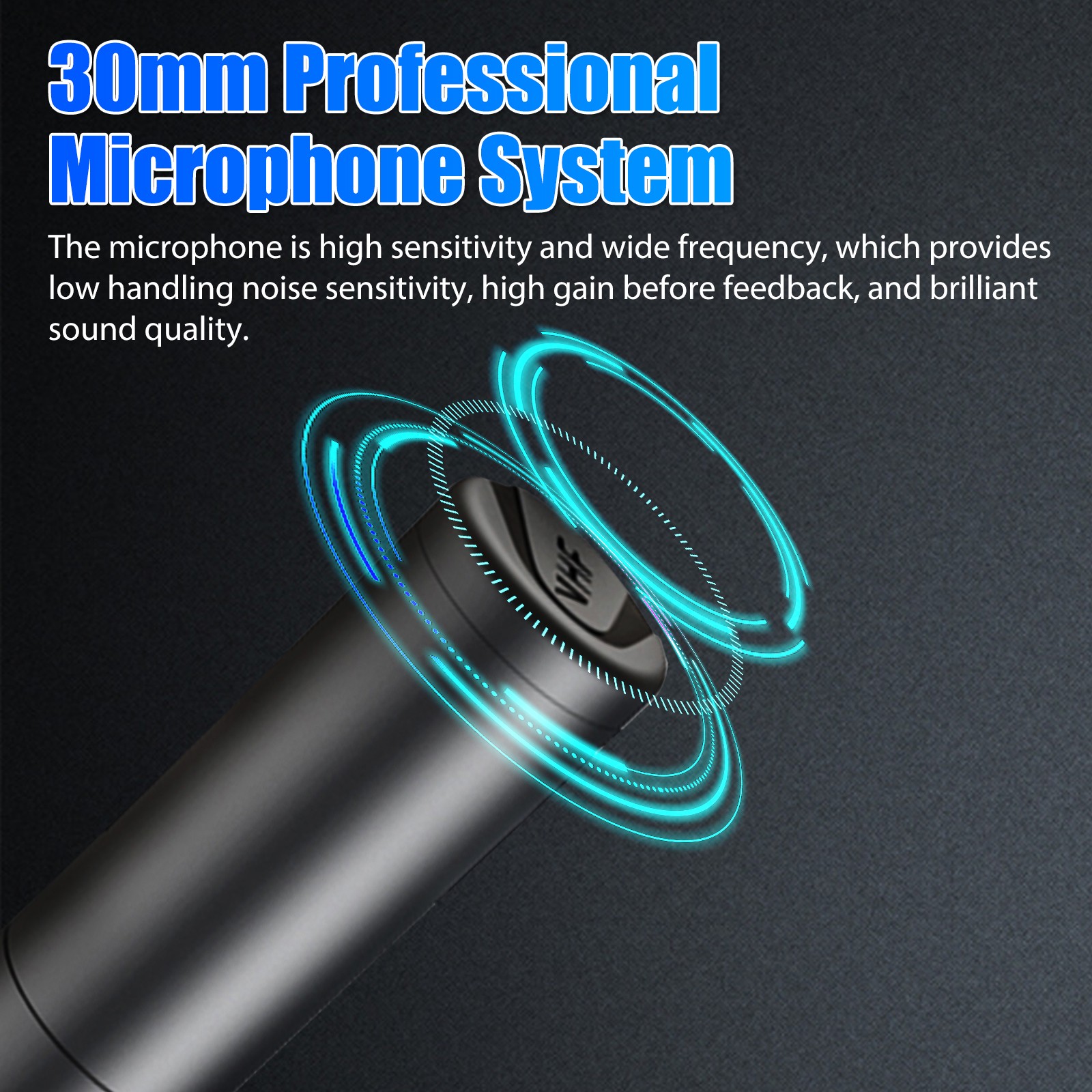 2PCS Wireless VHF Microphone Professional Handheld Mic System Karaoke w/Receiver