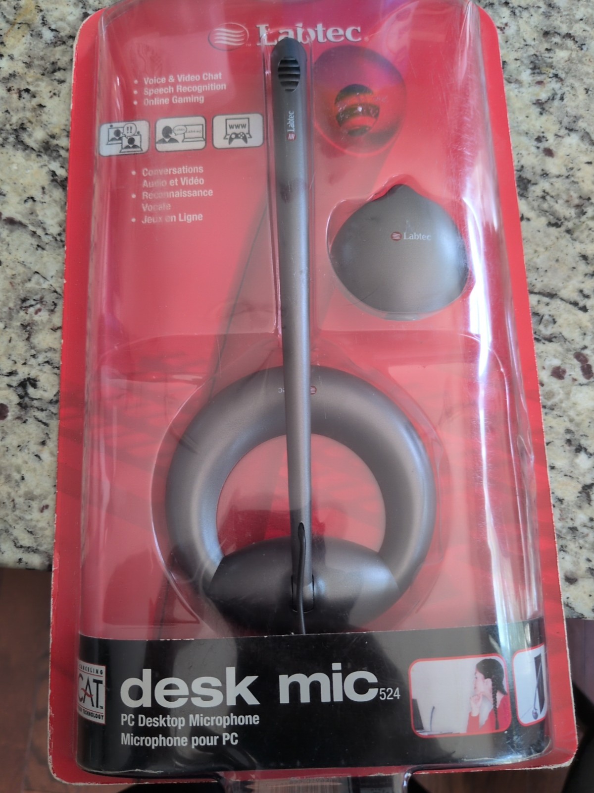 LABTEC Desk Mic 524 PC Desktop Computer Microphone Voice Video Chat Gaming