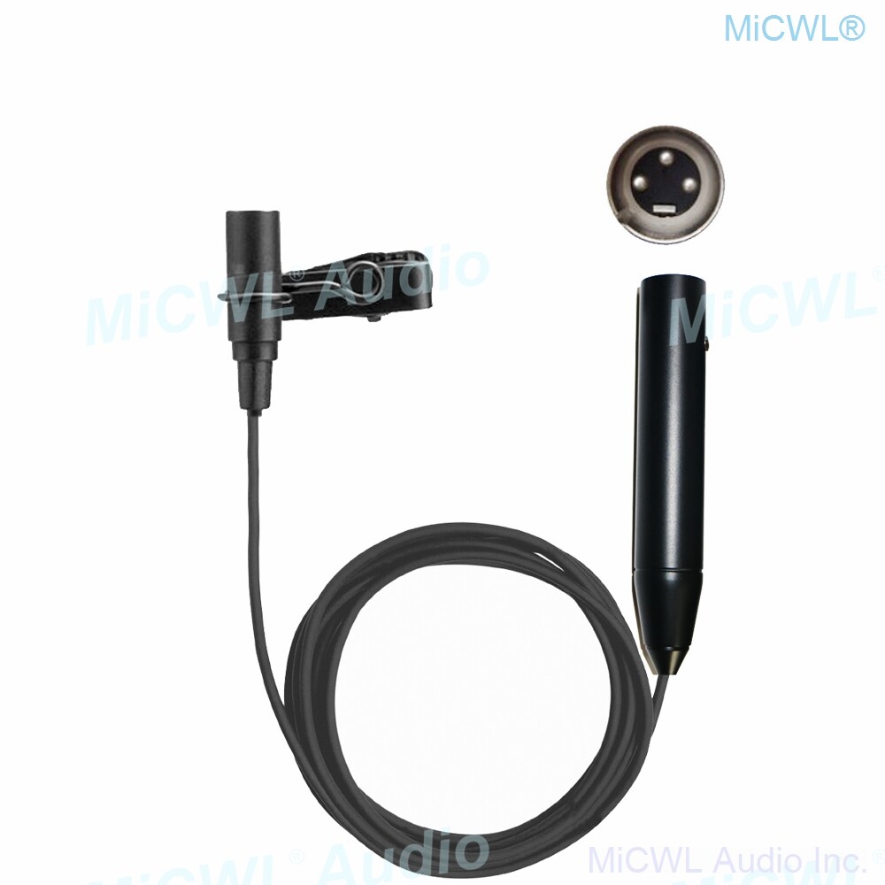 48V Phantom Power XLR 3Pin Microphone Tie Clips Lavalier Omnidirectional Mics 5m