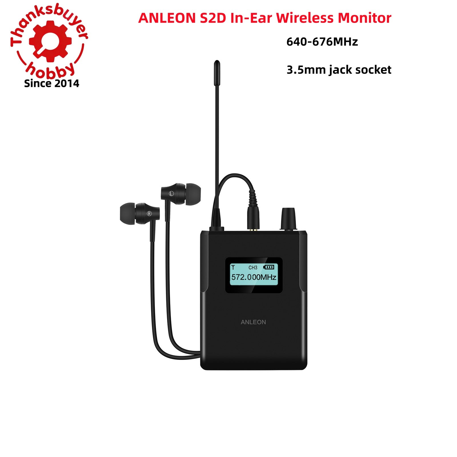 ANLEON S2D 640-676MHz Receiver Digital In-Ear Wireless Monitor System 36CH