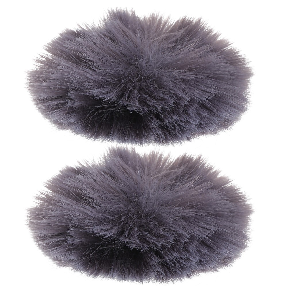2Pcs Grey Microphone Wind Cover Reusable Plush Windscreen for Recording