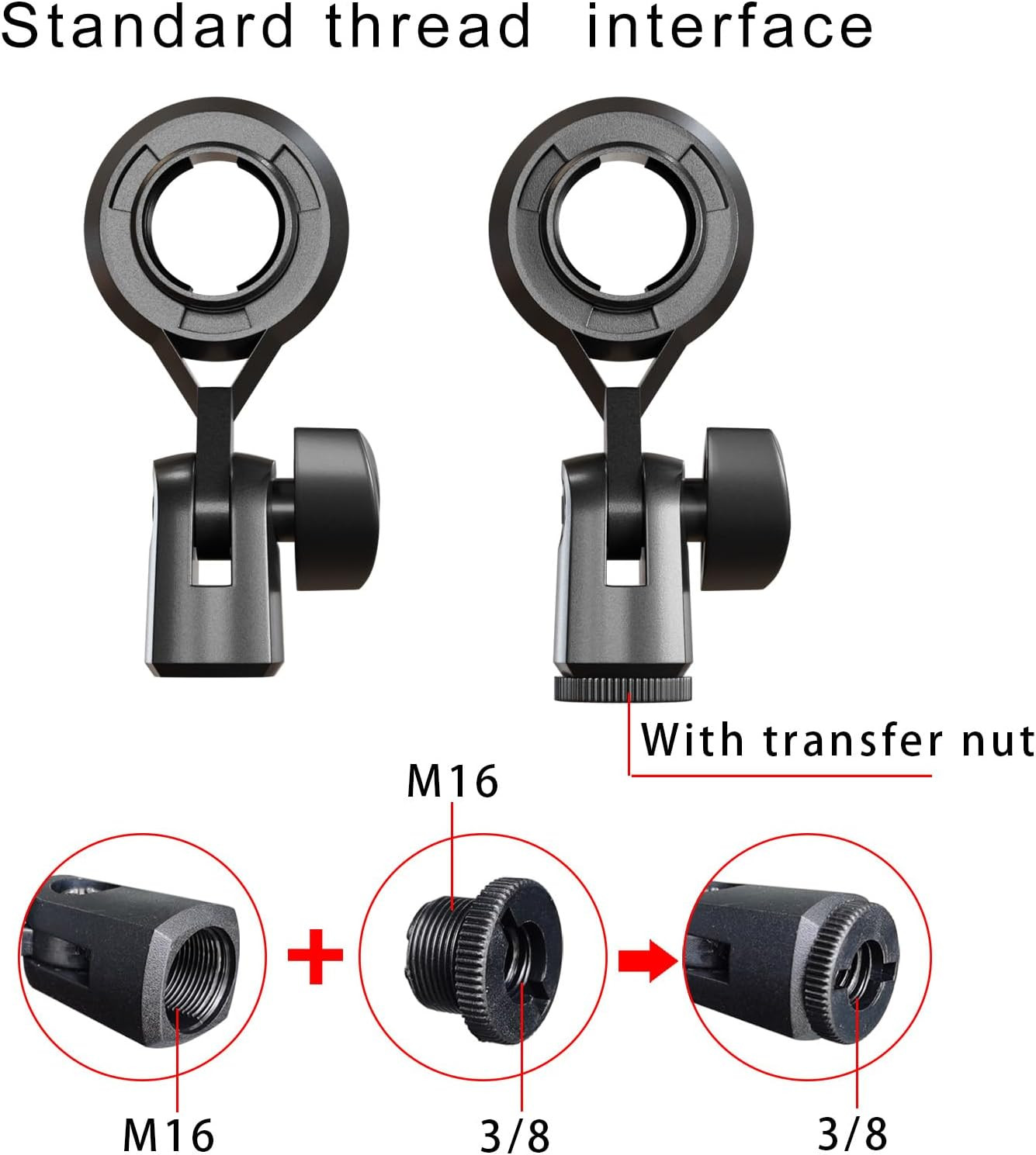 Condenser Microphone Holder Standard Interface Thread Compatible with Stand