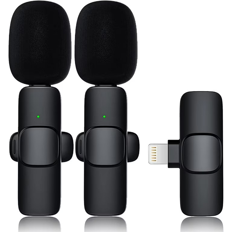 3 in 1 Wireless Clip-on Microphones for iPhone, Camera, iPad, Mini microphone