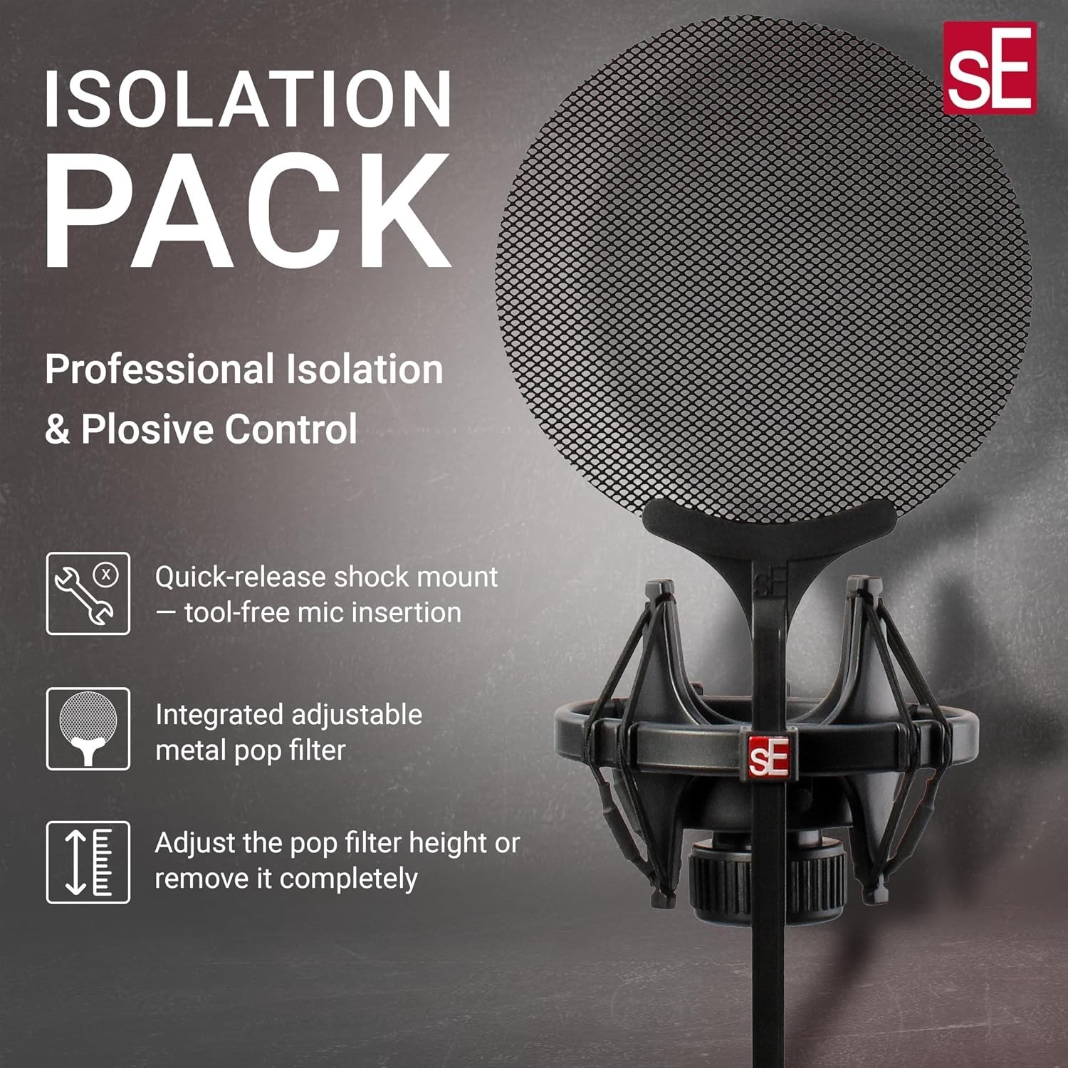 Professional Microphone Isolation Pack with Integrated Pop Filter & Shock Mount