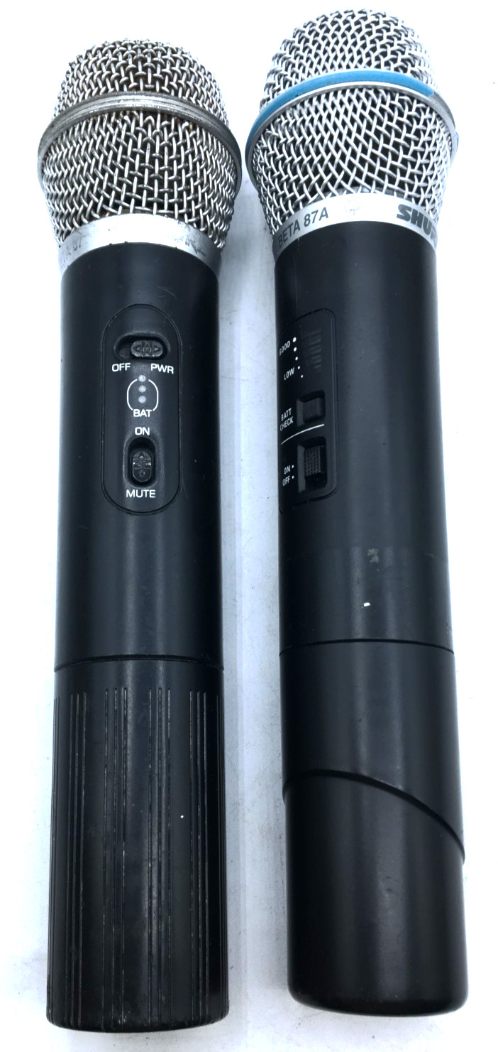 Shure Lot of 2 Handheld Mic Beta 87, 87A LX2 Trans 186.200MHz SC2-CS 180.400MHz