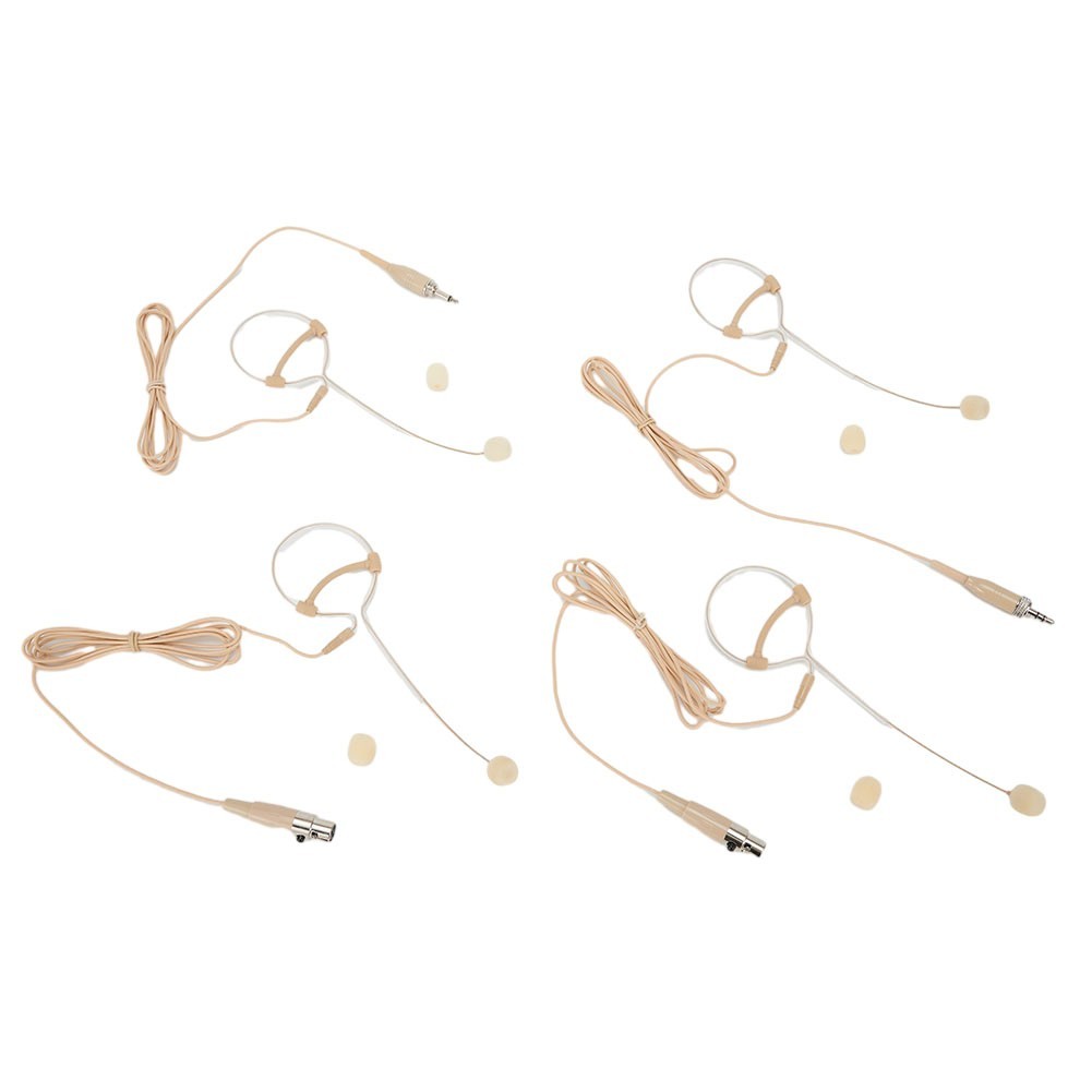 Beige Single Earhook Headset Mic Headworn Microphone 3.5mm 3 Pin 4 Pin XLR New