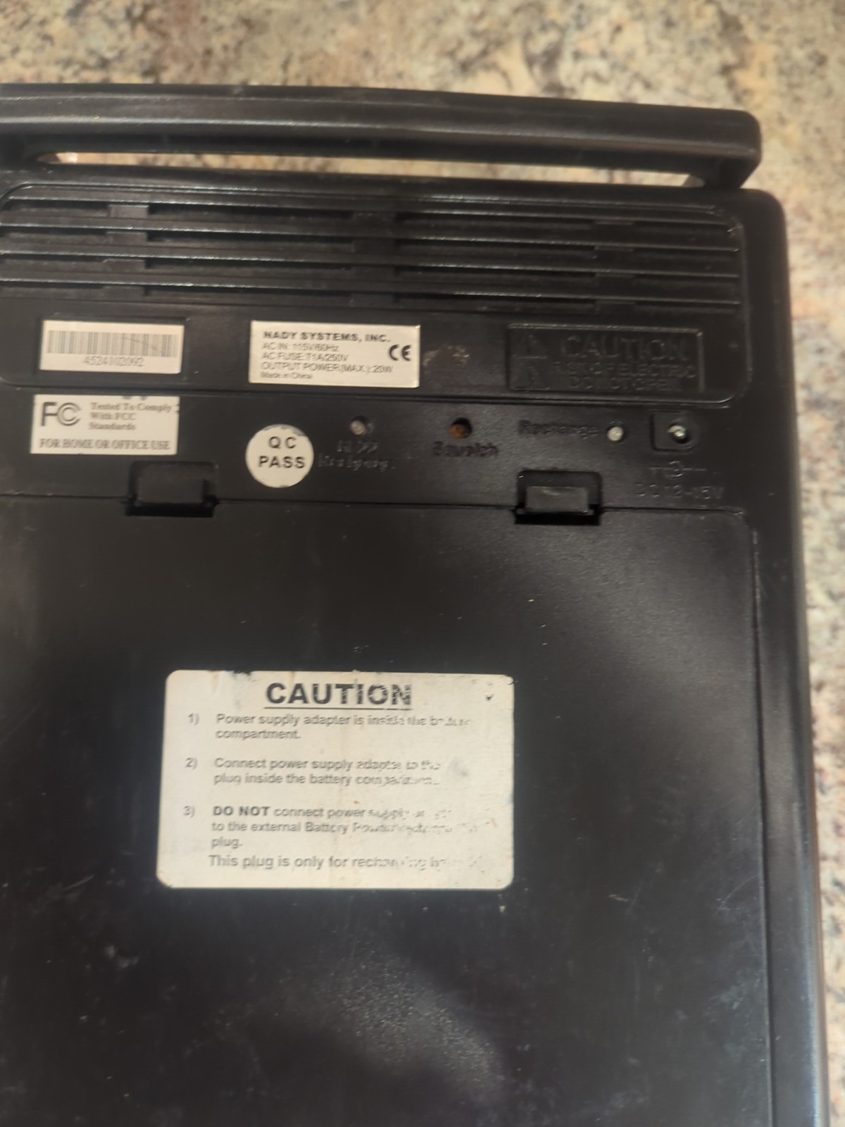 Nady WA-120 Ultra Portable Wireless PA Amp Amplifier Tested No Mic , No Attenna