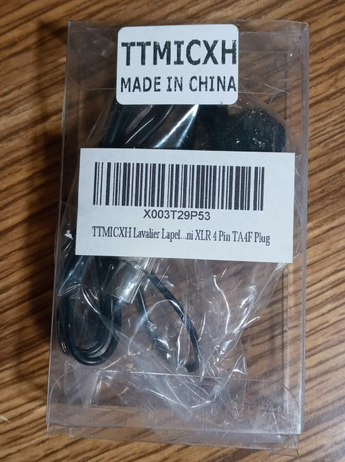 TTMICXH Lavalier Lapel Mic 4 Pin Mini XLR TA4F Plug w 2 Foam